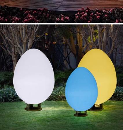 Светильник Яйцо 43х80 солнечная батарея, RGB
